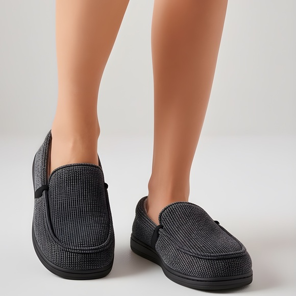 HomeTop Women's Memory Foam Moccasin Slippers Cotton Knit Terry Cloth shoes US 9 - Picture 3 of 5